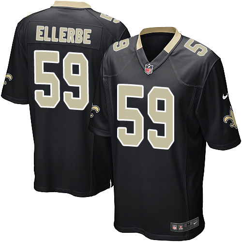 Men's Game Dannell Ellerbe Nike Jersey Black Home - #59 NFL New Orleans Saints